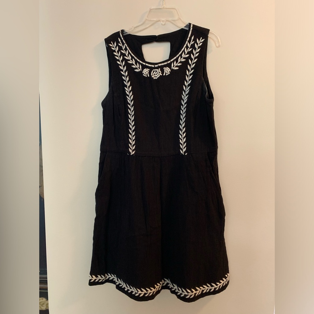 Lucky brand black embroidered dress
